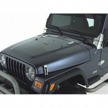 accessoire de capot inox satin, 98-06 Jeep Wrangler