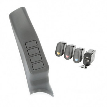console & contacteur Kit, 3 interrupteurs, USB 07-10 Jeep wrangler