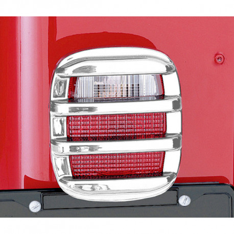 grille de protection feu arriere Chrome, 76-06 Jeep CJ5 CJ7 CJ8 & Wrangler YJ TJ