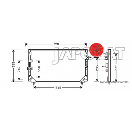 CONDENSEUR de Climatisation TOYOTA LANDCRUISER (serie 8) 1990-1998