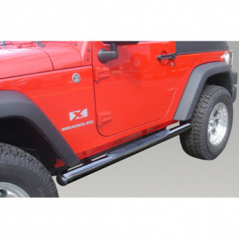 marche pied noir Ø75mm, 07-18 Jeep Wrangler JK ( 2 portes)