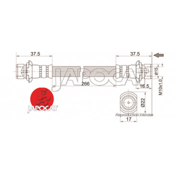 FLEXIBLE FREIN ARRIERE DROIT TOYOTA VDJ UZJ URJ LANDRCUISER