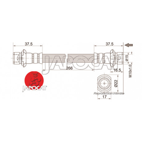 FLEXIBLE FREIN ARRIERE DROIT TOYOTA VDJ UZJ URJ LANDRCUISER