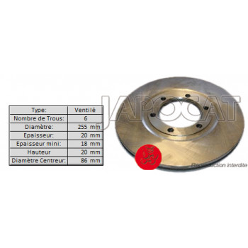 DISQUE de FREIN Avant (L'unité) MAZDA B2500 1996-1999