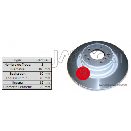 DISQUE de FREIN Avant (L'unité) 02-12 RANGE ROVER