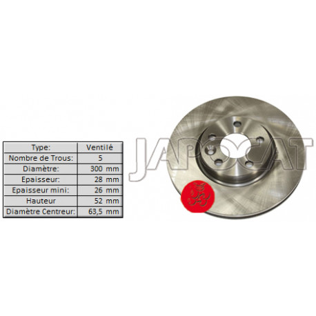 DISQUE de FREIN Avant (L'unité) LAND ROVER EVOQUE & FREELANDER