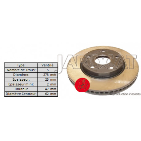 DISQUE de FREIN Avant (L'unité) 06-13 TOYOTA RAV4