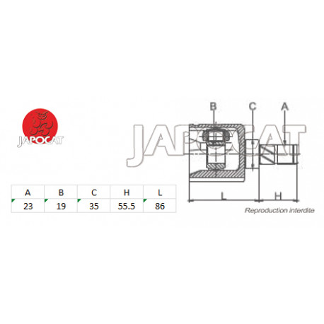 JOINT HOMOCINETIQUE / TETE de CARDAN 97-05 DAIHATSU TERIOS