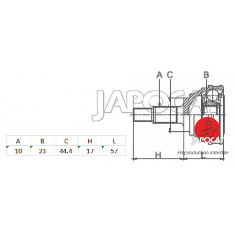 JOINT HOMOCINETIQUE / TETE de CARDAN 86-94 RANGE ROVER CLASSIC