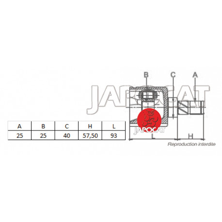 JOINT HOMOCINETIQUE / TETE de CARDAN 98-06 LAND ROVER FREELANDER