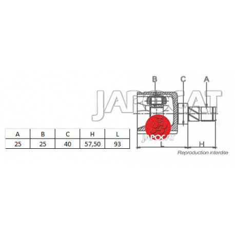 JOINT HOMOCINETIQUE / TETE de CARDAN 91-99 MITSUBISHI PAJERO