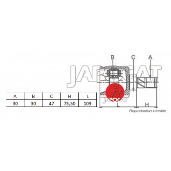 JOINT HOMOCINETIQUE / TETE de CARDAN TOYOTA KDJ - GRJ 02-09 & FJ CRUISER