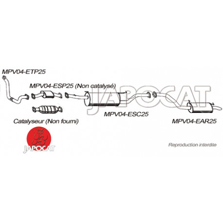 SILENCIEUX ECHAPPEMENT Central MITSUBISHI PAJERO 2.5TDi 00-07