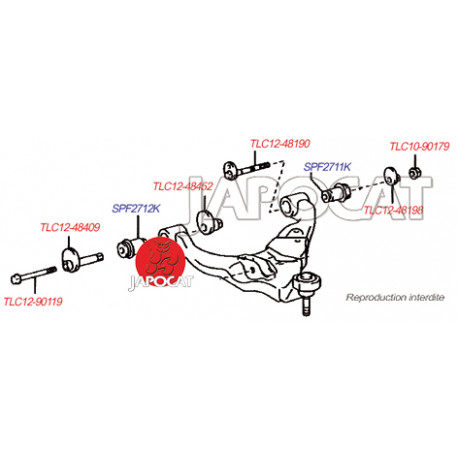 BOULON TRIANGLE INFERIEUR AVANT TOYOTA FJ CRUISER & LANDCRUISER (série 12) [OEM]