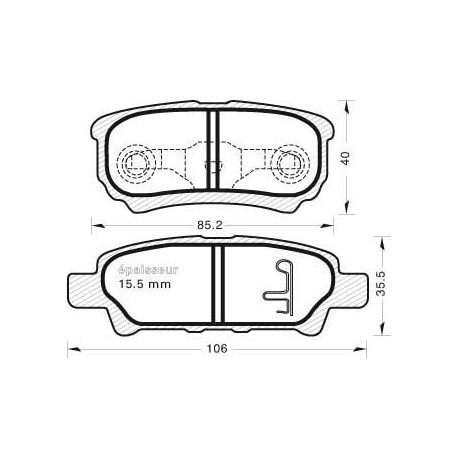 plaquette de frein arriere, 07-17 Jeep Compass & Patriot