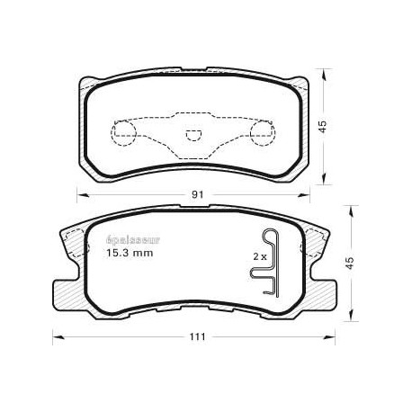 plaquette de frein arriere, 07-17 Jeep Compass & Patriot