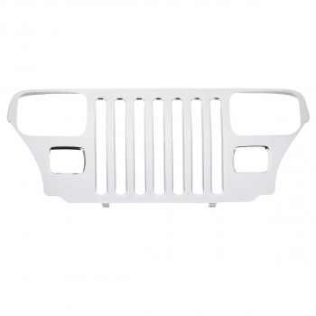 grille applique de calandre INOX, 87-95 Jeep Wrangler YJ