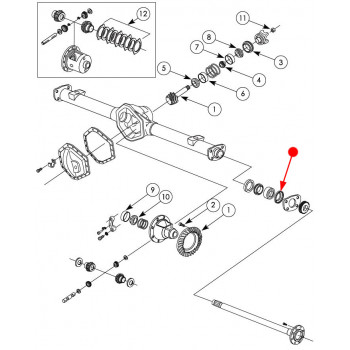 joint spi arbre roue arriere DANA35/44, 99-04 Jeep Grand Cherokee WJ