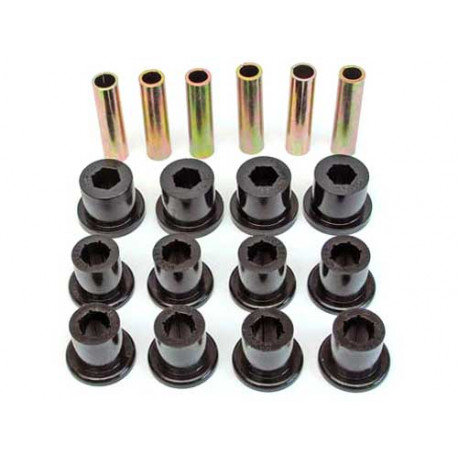silentbloc de lame de ressort AV ou AR noir KIT, 87-96 Jeep Wrangler YJ