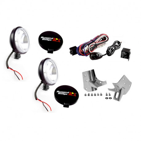 phare & (support inox) sur pare brise Kit, 97-06 Jeep Wrangler