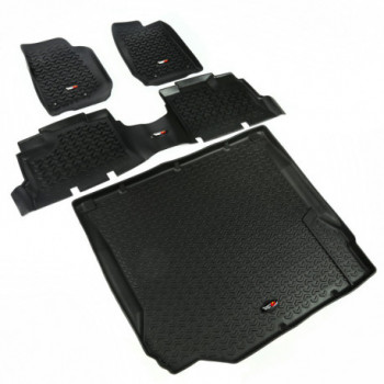 tapis noir complet kit, 07-10 Jeep Wrangler JK 4 portes