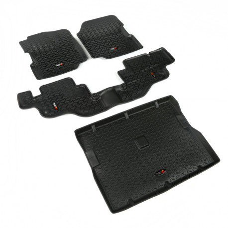 tapis avant-arriere-coffre noir, 76-95 Jeep CJ7 & Wrangler YJ