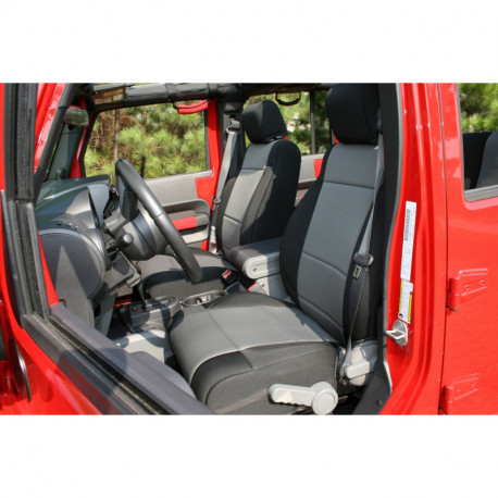 housse de siege avant neoprene noire et grise 07-10 Wrangler