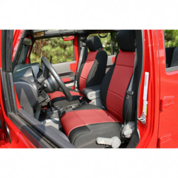 housse de siege avant neoprene noire et rouge 07-10 Wrangler