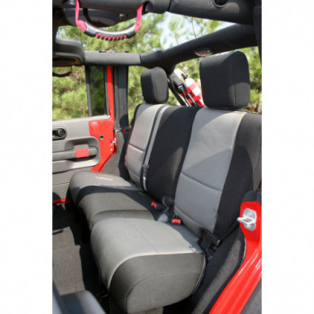 housse de siege arriere neoprene noir/gris, 07-18 Jeep Wrangler JK 4 portes