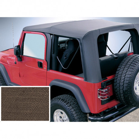 XHD Sailcoth capote de remplacement kaki a/vitres claires, 97-06 Jeep TJ