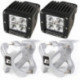 fixation en X large et lampe LED Kit, Silver, 2-Pc