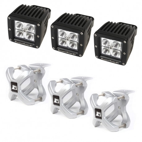 fixation en X large et lampe LED Kit Silver, 3-Pc