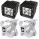 fixation en X petit et lampe LED Kit, Silver, 2-Pc