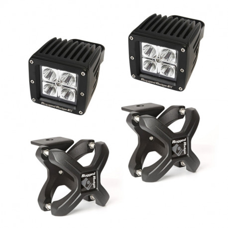 fixation en X large et lampe LED Kit Blk, 2-Pc